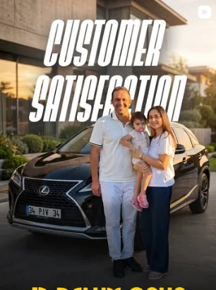 Customer satisfaction: a family with their new Lexus