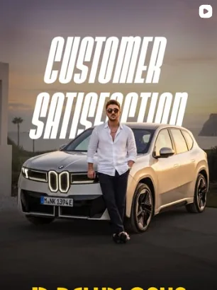 Customer satisfaction: a customer with a white BMW iX